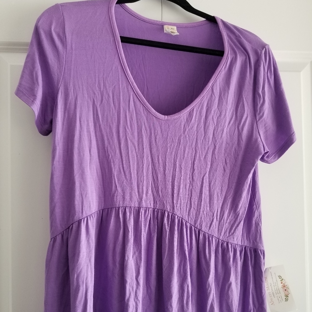 Ladies cotton short sleeve blouse